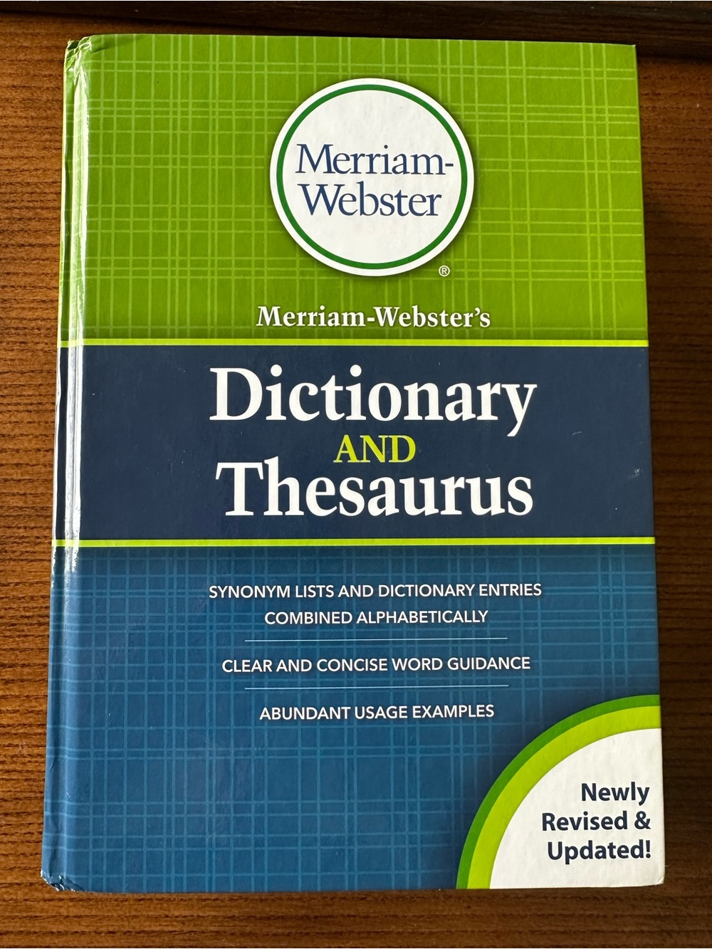 Merriam-Webster Dictionary and Thesaurus - Green & Blue Hardcover